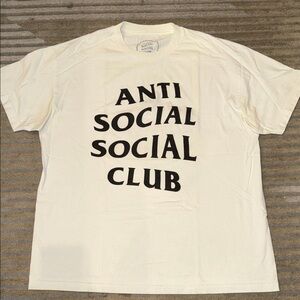 Anti Social Social Club Cream Tee with Black Print